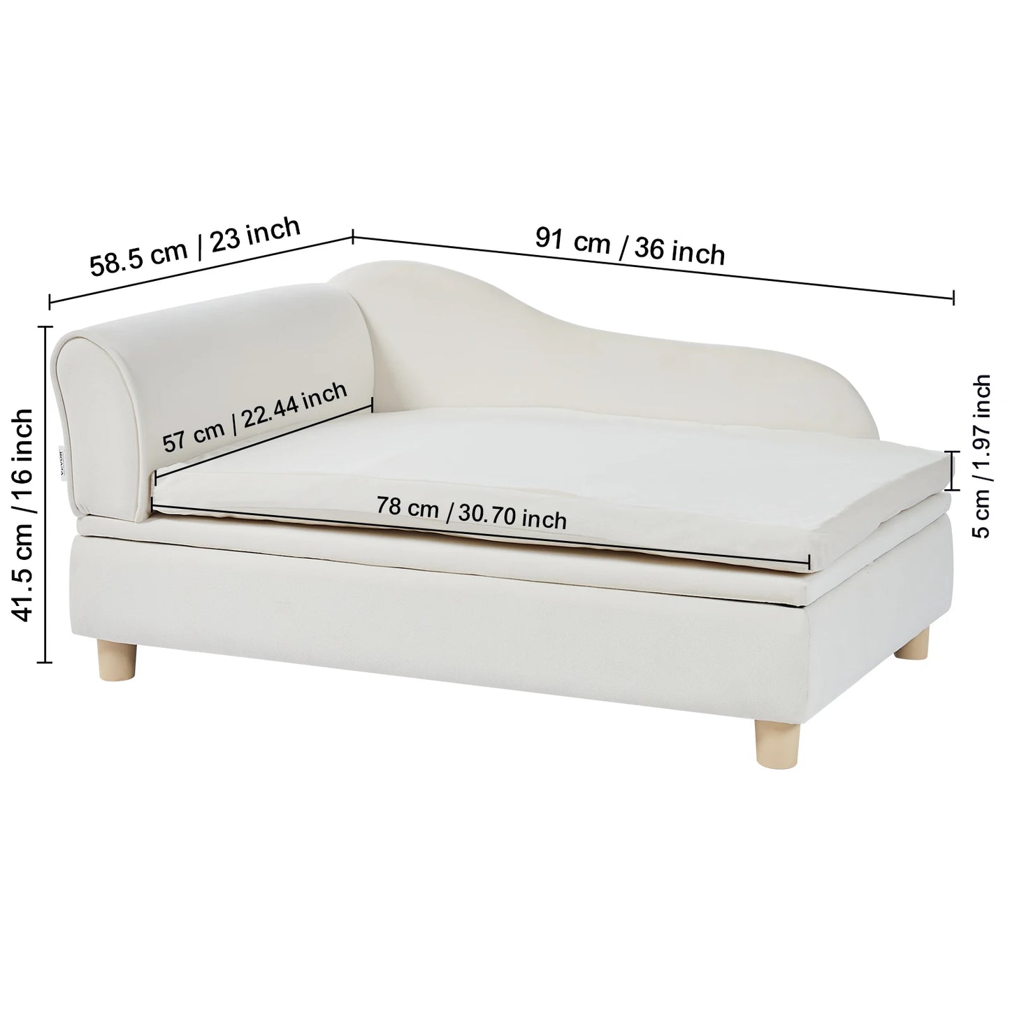 SucceBuy Pet Sofa Dog Couch for Medium-Sized Dogs and Cats Soft Velvety Dog Sofa Bed for Living Room Bedroom Pet Store or Clinic