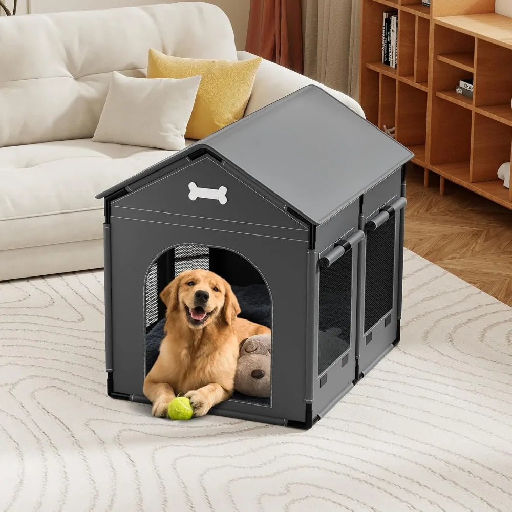 2XL Indoor Dog House Dog Kennel Bed Mat with Cushion for Small Medium Large Dogs Cats, Winter Warm Cat Nest Puppy Cave Sofa Pet