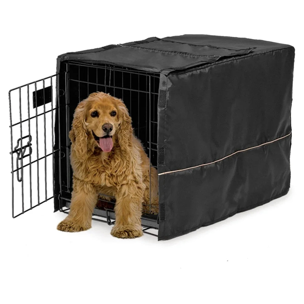Metal Dog Crate Cover Easy Assembly Ventilation Visibility Privacy Security Compatible with 1 2 3 Door Crates Washer Safe