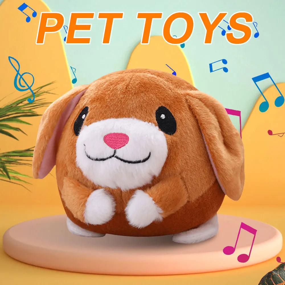 Cartoon Pig Active Moving Pet Plush Toy Washable Talking Moving Dog Ball Toy USB Rechargeable Pet Bouncing Balls for Dogs Cats