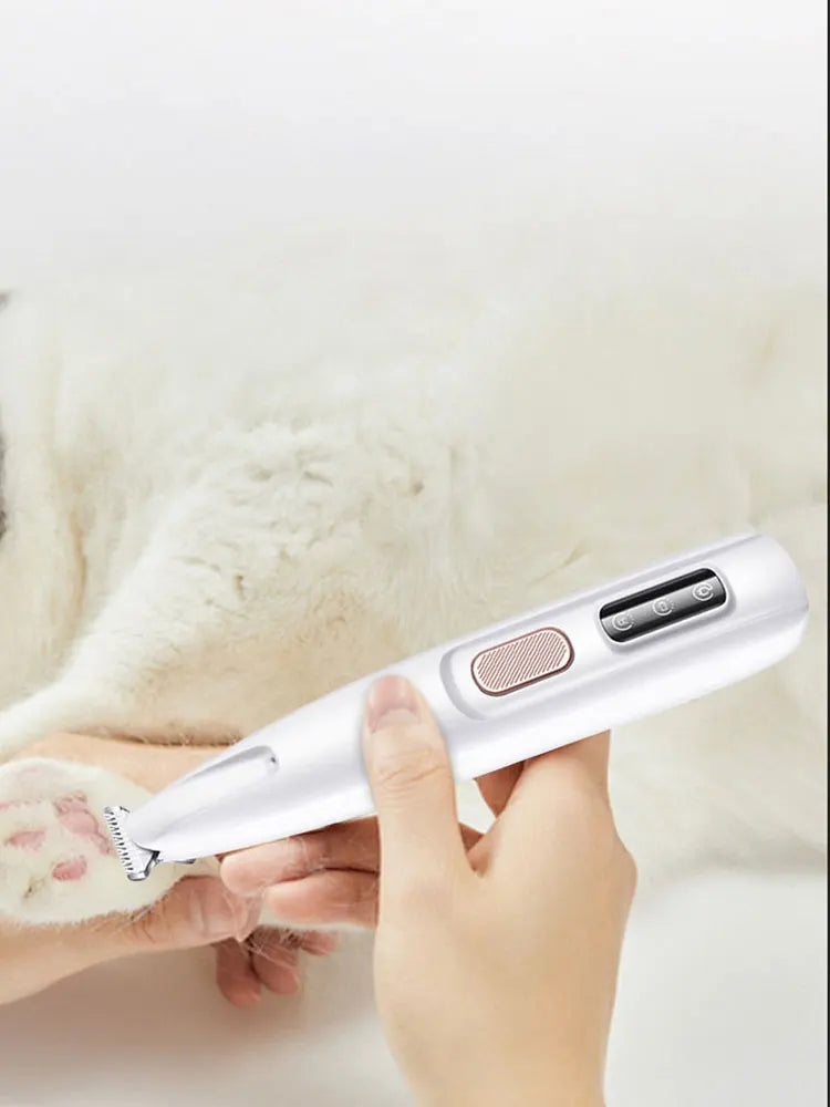 Dog Paw Trimmer with LED Light Electric Grooming Clippers 18mm Widen Blade Dogs Cats Hair Trimmer for Paws Ears Face Rump