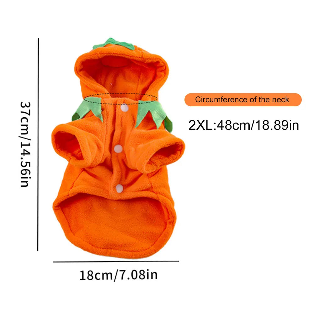 Halloween Cute Warm Pumpkin Dog Costume Pumpkin Costume Pet Cosplay Costume for Pet Dog Cat