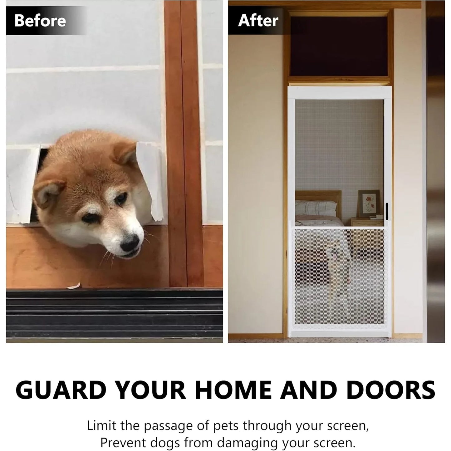 Guardian Steel Pet Grille Screen Door Protector for Dogs Cats Scratch Protector Replacement Guard Pet Proof Rv Screen Door Grill