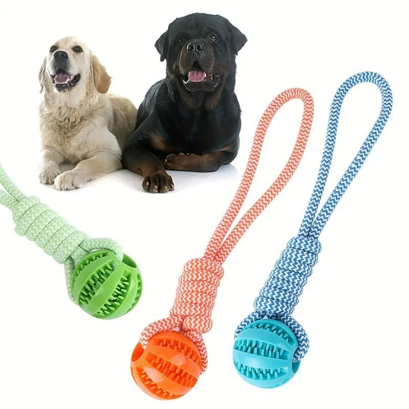 Pet Chew Toy Ball 12-Pack - Braided Rope Dog Toys, Dental Cleaning, Treat Dispenser, Fetch & Tug Play, for Small/Medium Dogs (As