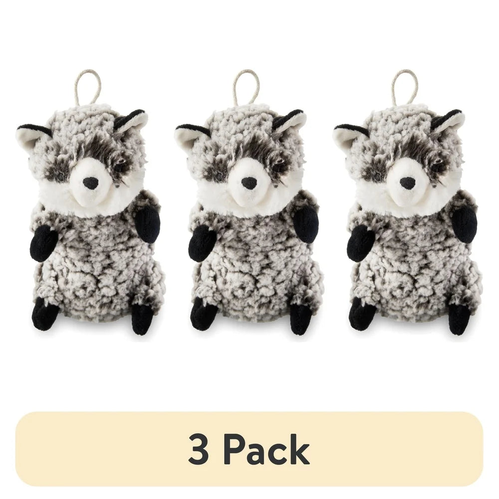 3 Pack Forest Critter Dog Toy Chew Level 3 Soft Plush Squeaky Toy Moderate Chewing Cuddly Textured Polyester Fiber