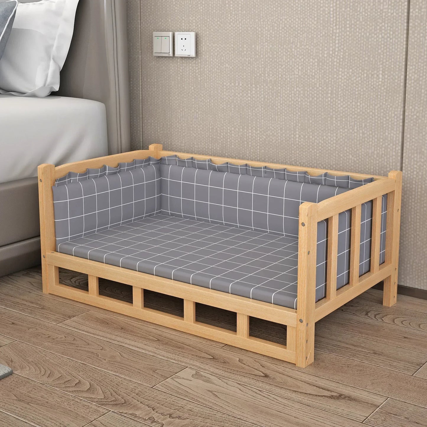 Simplicity Wooden Dog Bed Can Be Used As Bedside Table Dog Kennel Four Season Universal Environment protection Practical Pet Bed