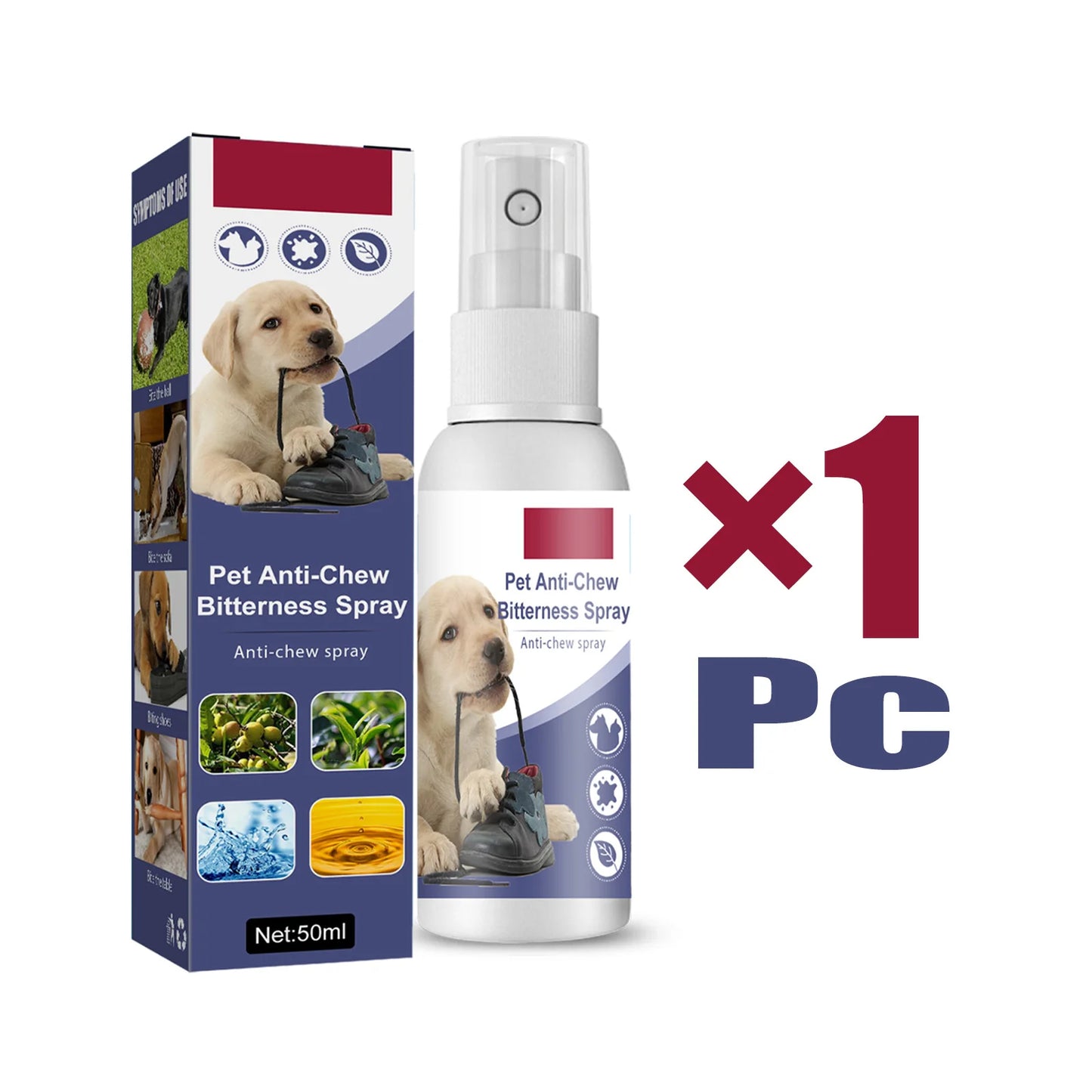 50ml Dog Bitterness Spray Anti Chewing Furniture Scratching Prevention Discourage Clawing Natural Formula Pet Train Stop Gnawing