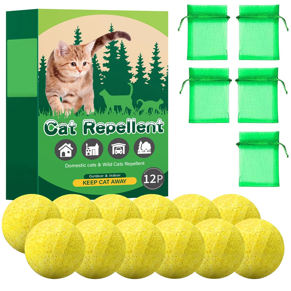 12Pcs Cat Repellent Natural Peppermint Oil Cat Deterrent To Keep Feral Cats Stray Dogs Out of Yard