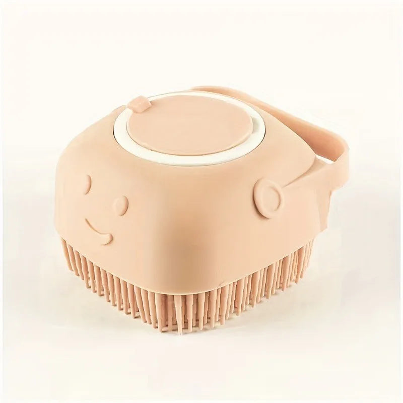 Pet Bathing Brush - Silicone Massage Scrubber for Cats & Dogs, Gentle Lather Maker, Waterproof & Easy Clean (Blue/Green)