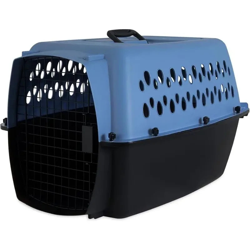 Pet Porter Fashion Dog Kennel 26", Parisian Blue & Black, for Pets 20-25lbs, Made in USA