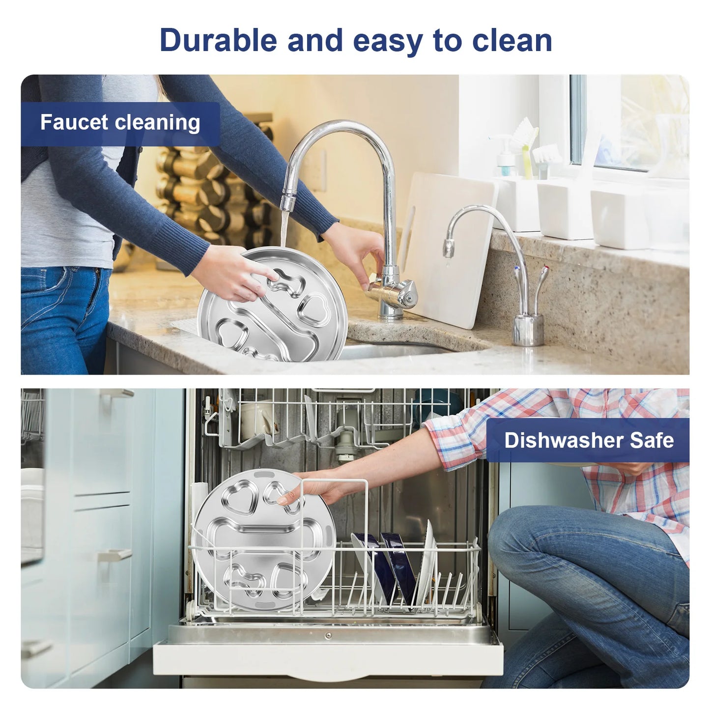 304 Stainless Steel Pet Dog Slow Feeder Bowl W/ Non-Slip Mat Dog Water Bowl Anti-Choking Pet Food Bowls for Small & Medium Dogs