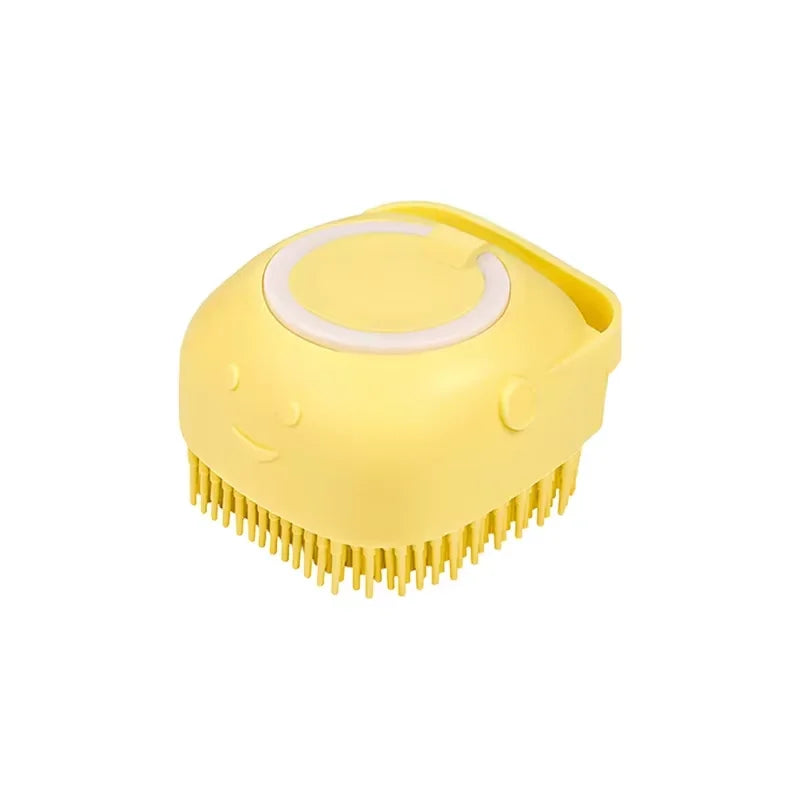 Dog Silicone Bath Brush, Soft Massage Brush for Pets,Shower Gel Fillable Scrub & Bathing Tool, Gentle Hair Brush for Dogs & Cats