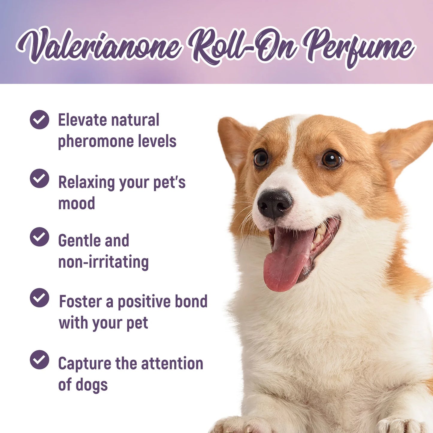 Yegbong 10ml Pet Scent Roll On Cat Dog Long Lasting Fragrance Relax Pet Emotions Deodorant Fresh Relief Dog Anxiety Aroma Roller