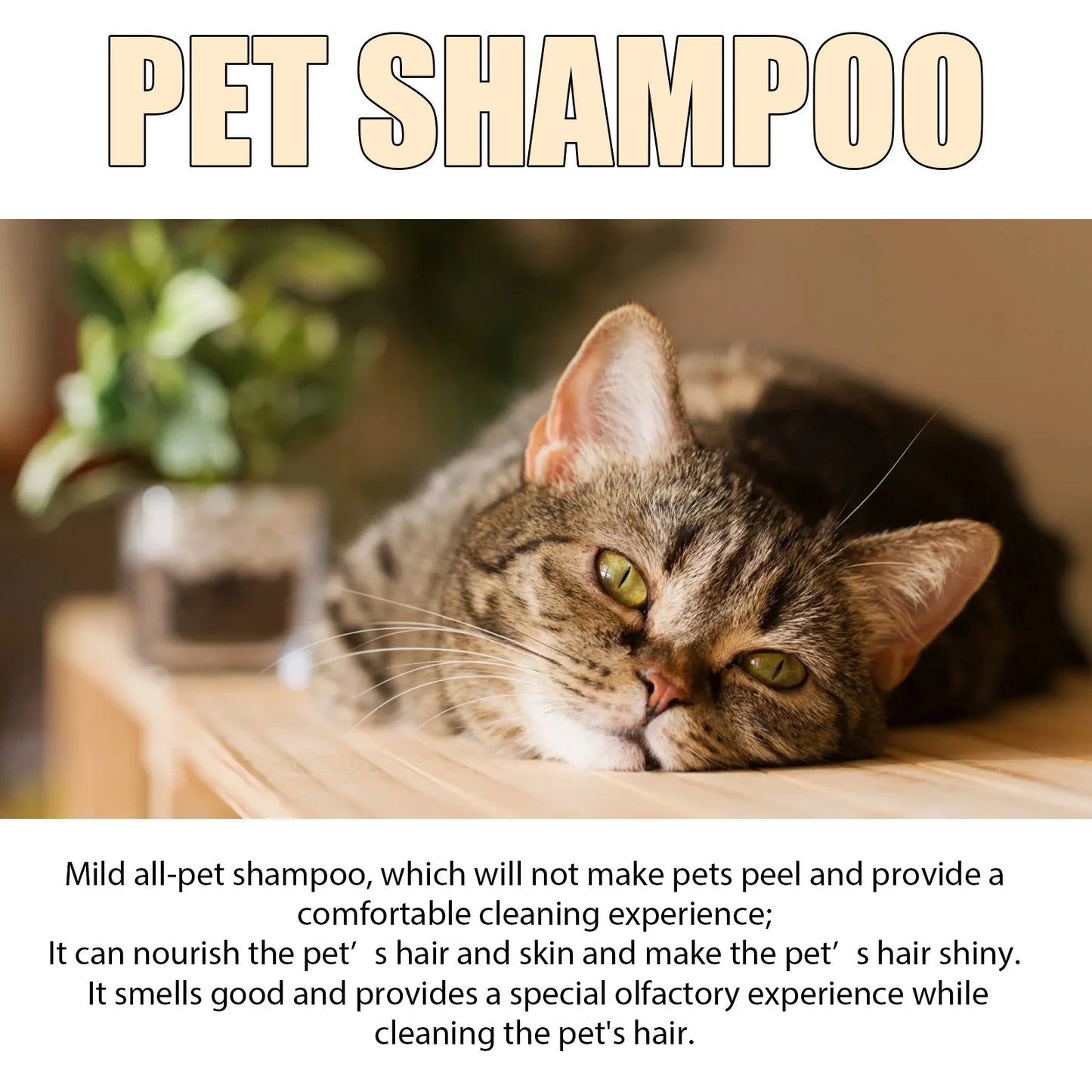 Yegbong Pet Hair Cleaning Shampoo for Cat And Dog Remove Stains Mite Removal Reduce Itching Deodorant Smoothing Pet Hair Shampoo