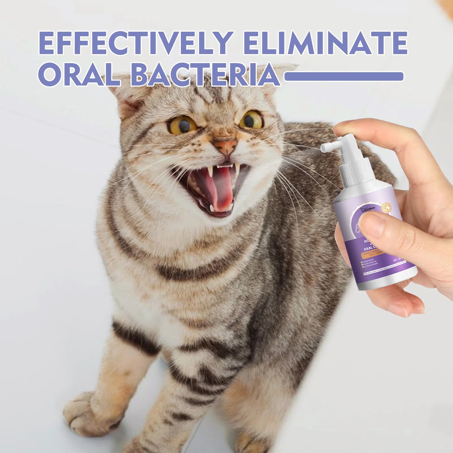 Yegbong Pet Oral Cleaning Spray Dogs Cats Mouth Fresh Deodorant Remove Tartars Bad Breath Removal Health Care Pet Odor Cleaner