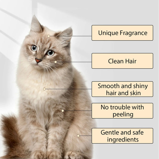 Pet Hair Cleaning Shampoo for Cat And Dog Remove Stains Mite Removal Reduce Itching Deodorant Smoothing Pet Hair Shampoo
