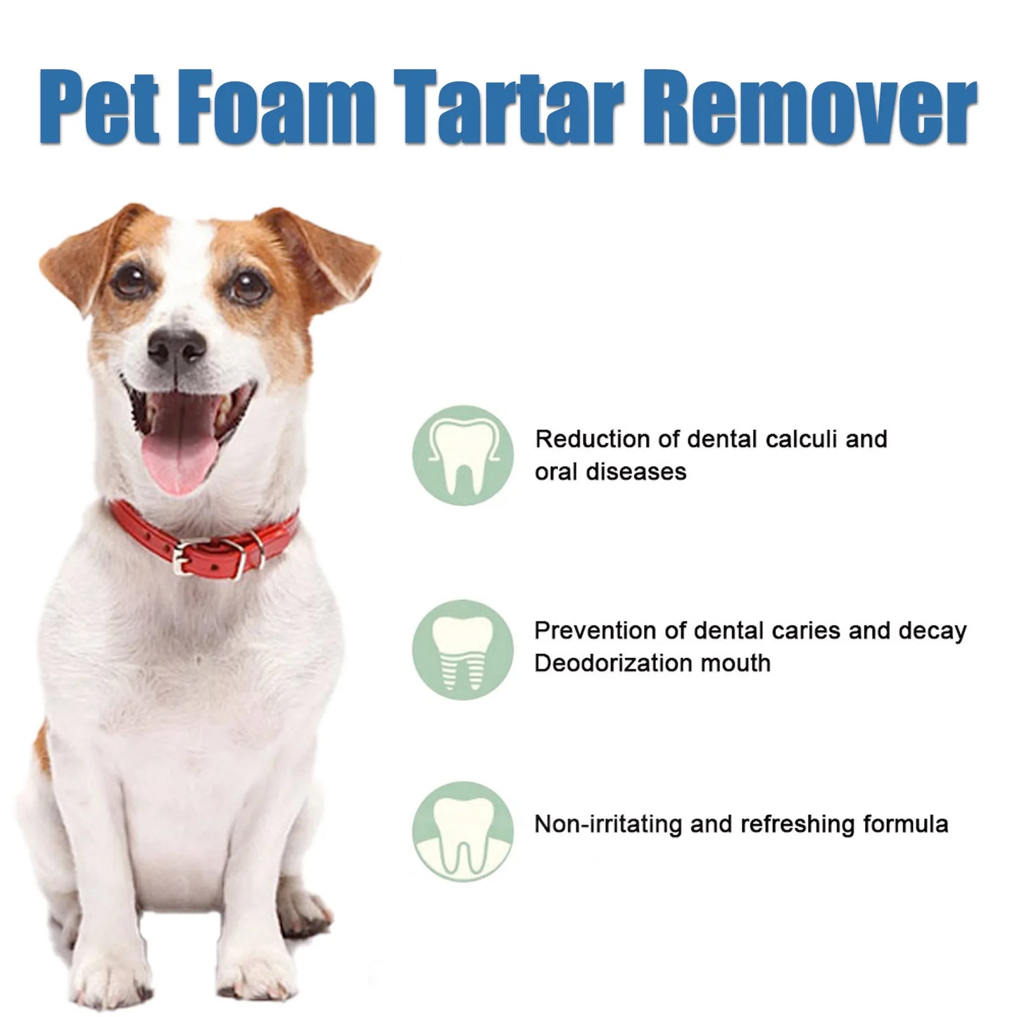 60ml Pet Tartar Removal Foam Cleaner Oral Odor Fresh Deodorant Dogs Cats Dental Calculus Cleaning Teeth Whitening Mousse
