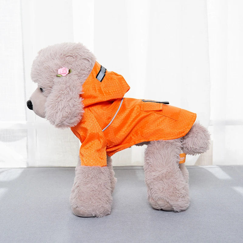 Monochrome Hooded Raincoat for Pet Dogs, Waterproof Clothes, Puppy Jackets, Rainwear for Small Medium Large Pet Dogs, Winter