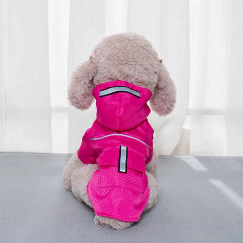 Monochrome Hooded Raincoat for Pet Dogs, Waterproof Clothes, Puppy Jackets, Rainwear for Small Medium Large Pet Dogs, Winter