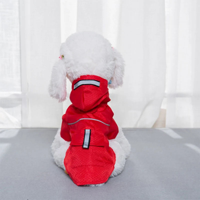 Monochrome Hooded Raincoat for Pet Dogs, Waterproof Clothes, Puppy Jackets, Rainwear for Small Medium Large Pet Dogs, Winter