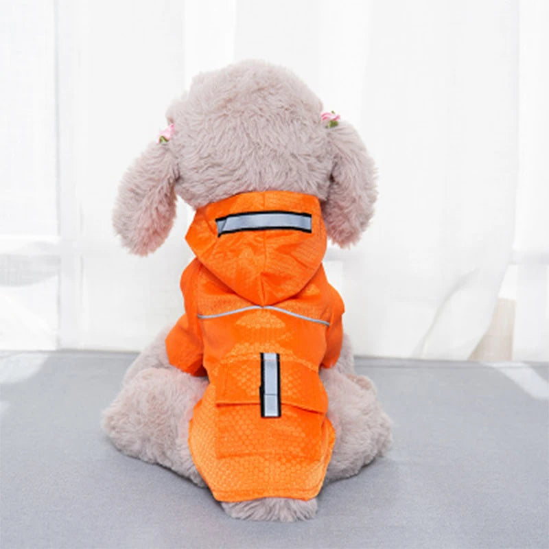 Monochrome Hooded Raincoat for Pet Dogs, Waterproof Clothes, Puppy Jackets, Rainwear for Small Medium Large Pet Dogs, Winter