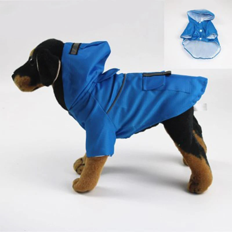 Monochrome Hooded Raincoat for Pet Dogs, Waterproof Clothes, Puppy Jackets, Rainwear for Small Medium Large Pet Dogs, Winter