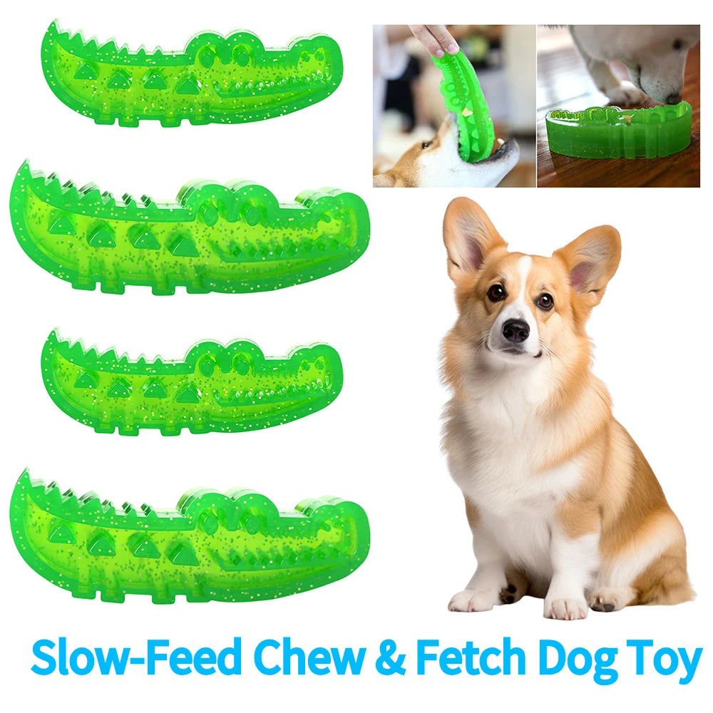 Slow-Feed Chew & Fetch Crocodile Dog Toy Alligator Treat Interactive Dispenser Interactive Dog Puzzle Toy for Dogs