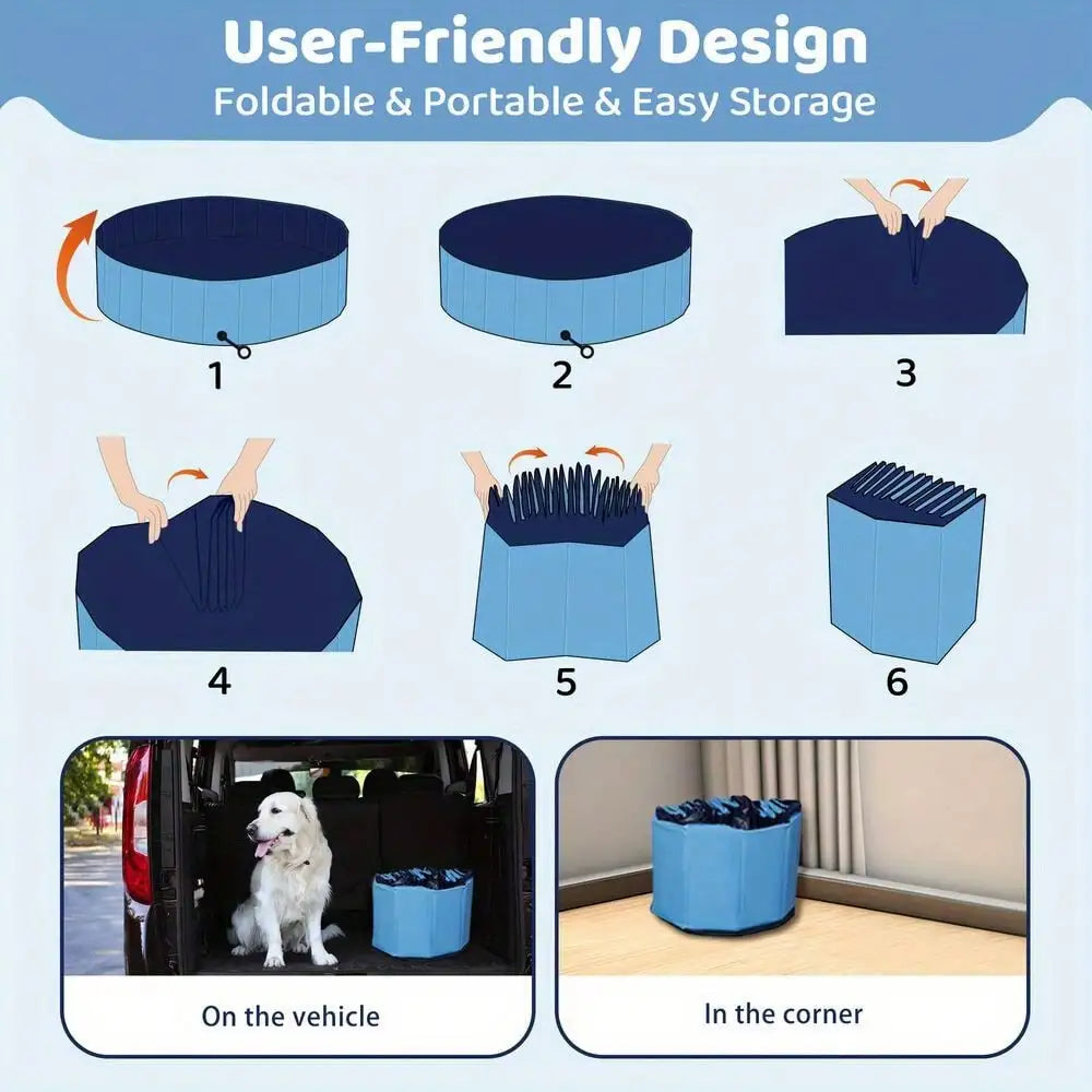 Foldable Dog Bath Swimming Pool Plastic Professional Bathtub Beauty for Pets, Practical Professional
