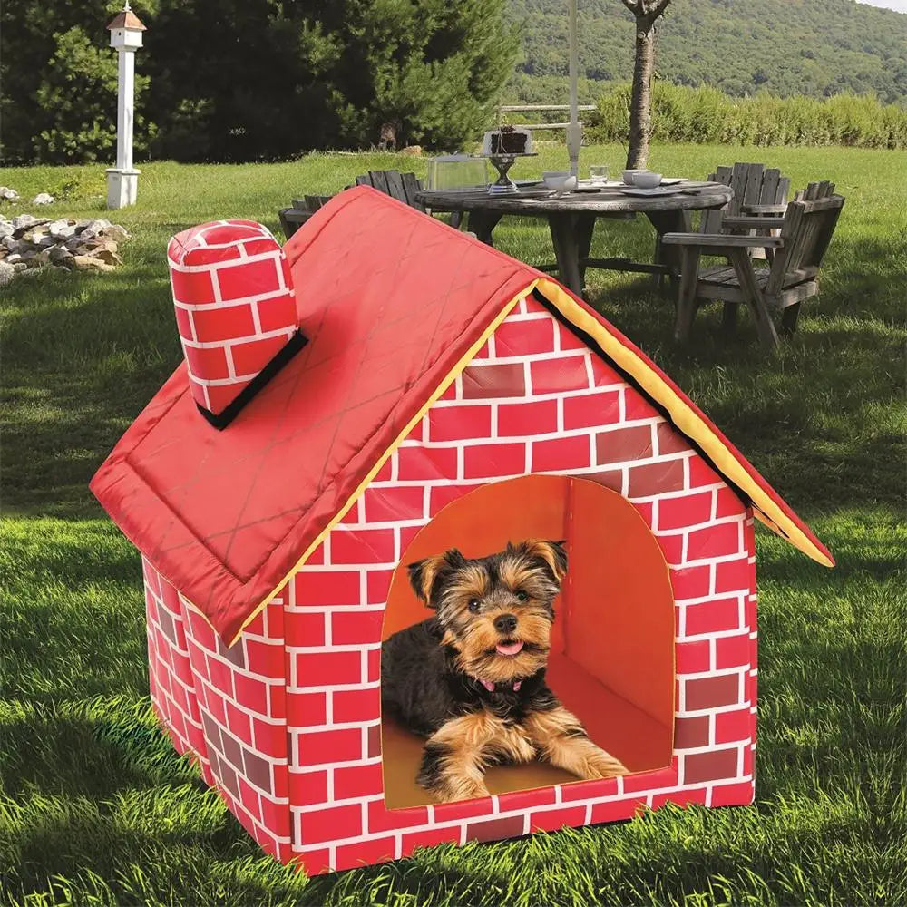 Chimney Dog House Durable Easy To Clean Foldable Semi-closed Pet Supplies Pet Tent Nest Portable Outdoor Pet Bed Dog House