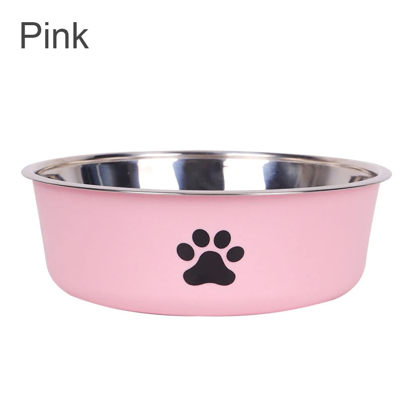 Pet Bowl Stainless Steel Dog Water Bowl with Non-Slip Rubber Base And Small Cats And Dogs Drinking Water Feeding Pet Food Bowl