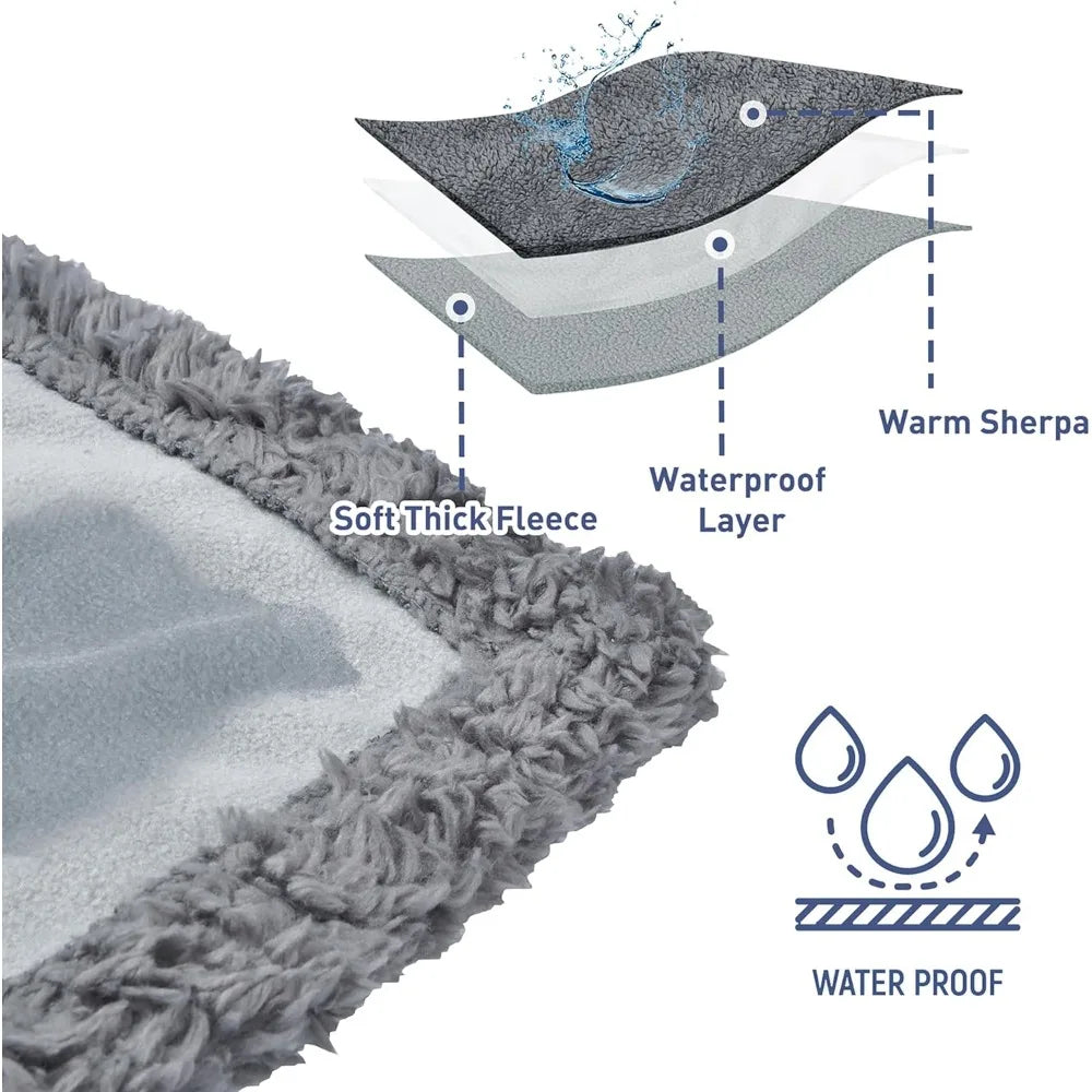 Waterproof Dog Blanket,Premium Pet Puppy Cat Soft Fleece Sherpa Throws Blanket Cushion Mat for Car Seat Furniture Protector Cove