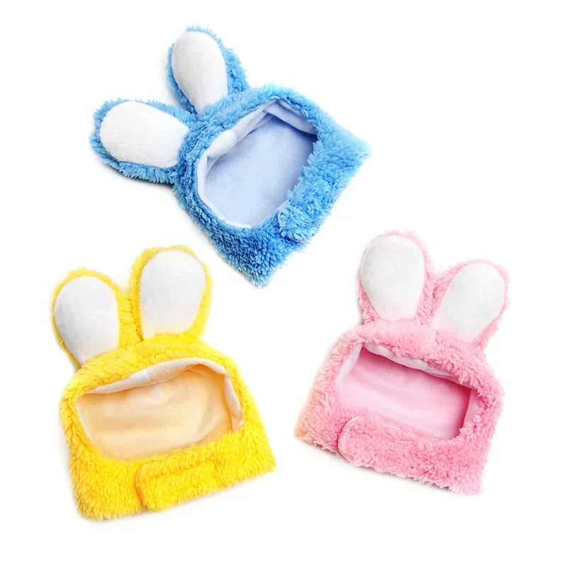 Funny Cat Headgear Cute Rabbit Ears Cap for Cats Warm Plush Pet Hat Christmas Cosplay Props PhotoProp Kitten Headwear Supplies