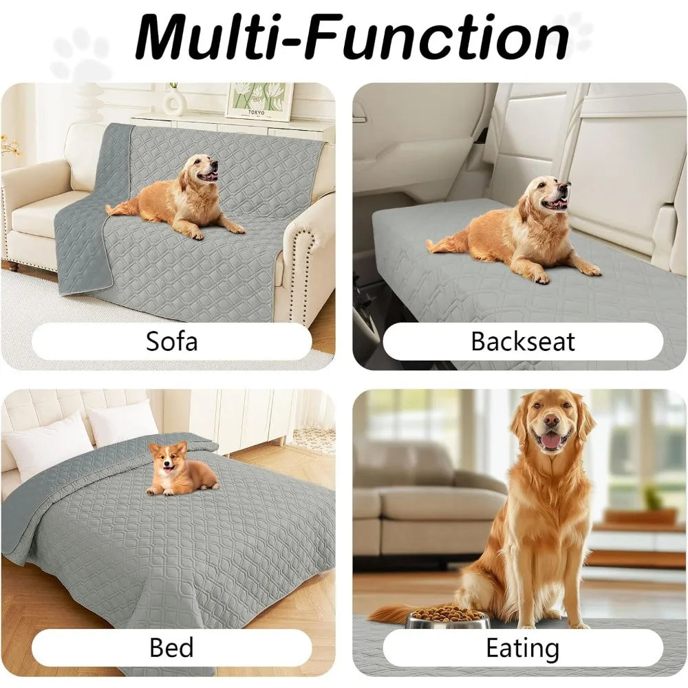 Waterproof Dog Bed Blanket, Soft Pet Blankets, Waterproof Couch Cover for Dogs, Reversible Sofa Covers Washable for Furniture (