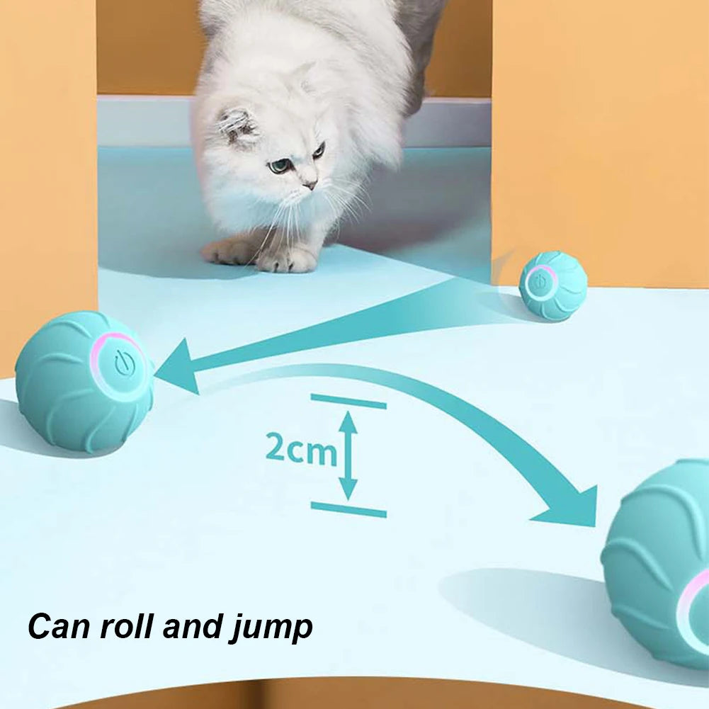 Cat Rolling Ball Obstacle Avoidance Interactive Cat Toy Ball USB Rechargeable Auto Rotating Ball Electric for Cat Indoor