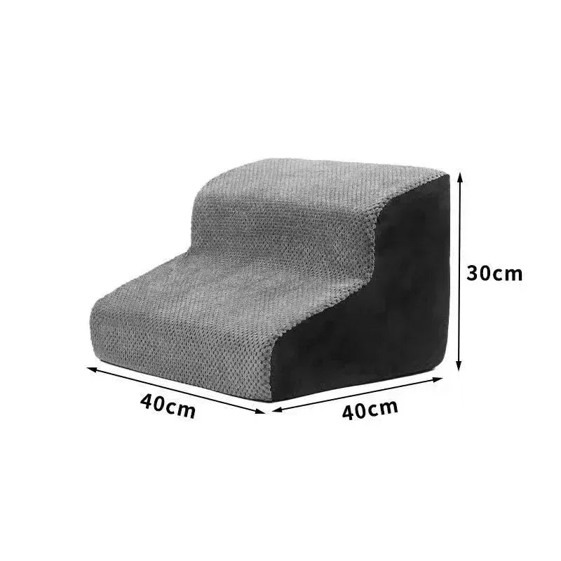 Pet Safety Ramp with 1-3 Steps for Dogs Cats and Teddy Bears Washable Dog Stairs for Sofa Bed Easy To Assemble Small Staircase