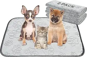 Reusable Puppy Pads, 2 Pack Washable Pee Pads for Dogs, Waterproof Non Slip Wee Wee pad, Absorbent and Leakproof Training Mats
