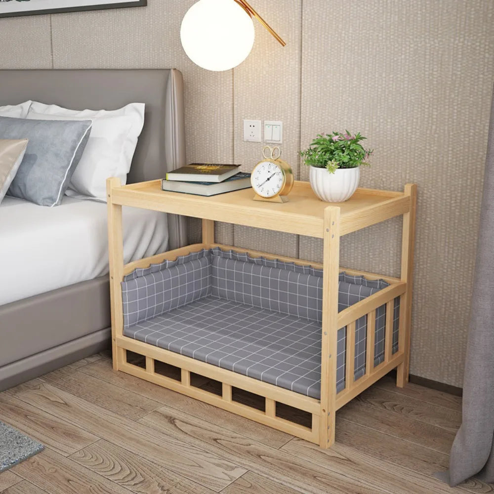 Simplicity Wooden Dog Bed Can Be Used As Bedside Table Dog Kennel Four Season Universal Environment protection Practical Pet Bed