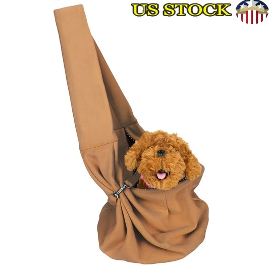 Breathable Dog Cat Sling Carrier Adjustable Strap Pet Backpack Hands-Free Secure Design Small Animals