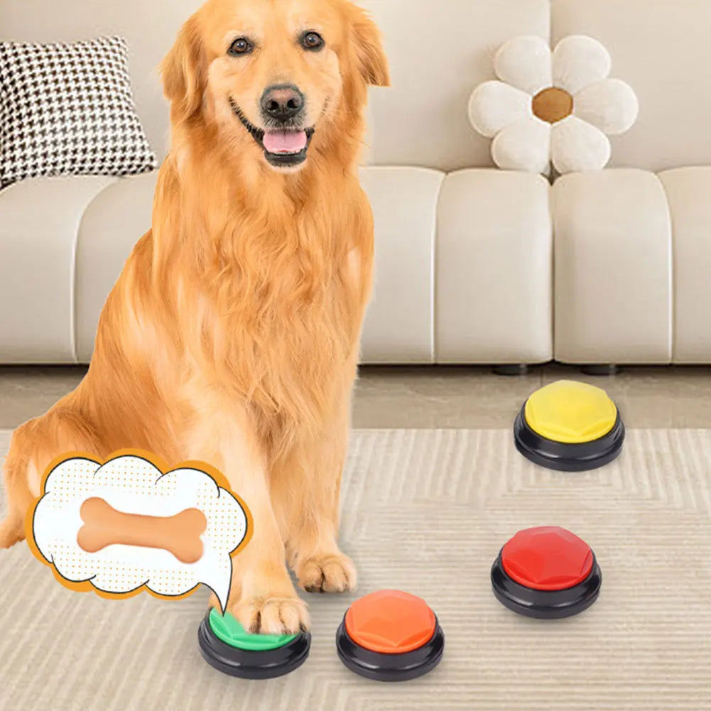 Pet Interactive Toys Recordable Pet Speech Buttons Portable Voice Recording Button for Pet Communication