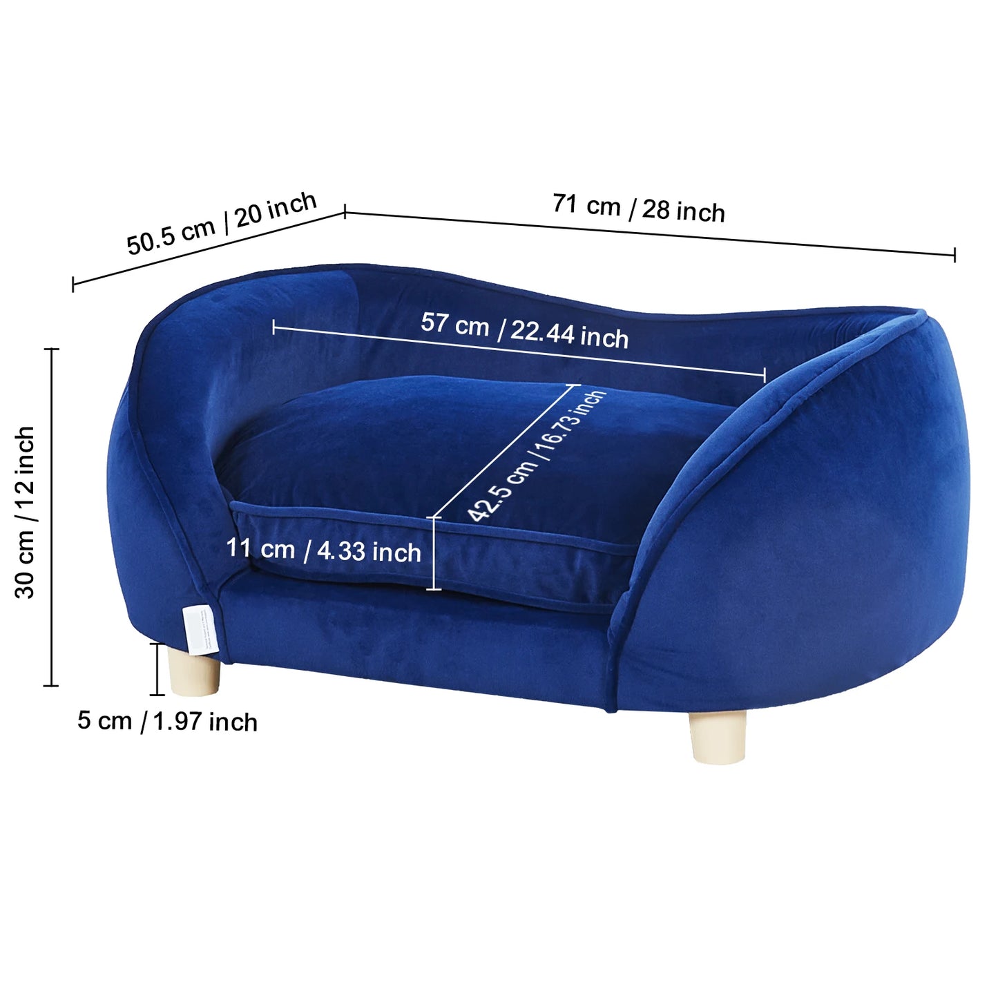 SucceBuy Pet Sofa Dog Couch for Medium-Sized Dogs and Cats Soft Velvety Dog Sofa Bed for Living Room Bedroom Pet Store or Clinic