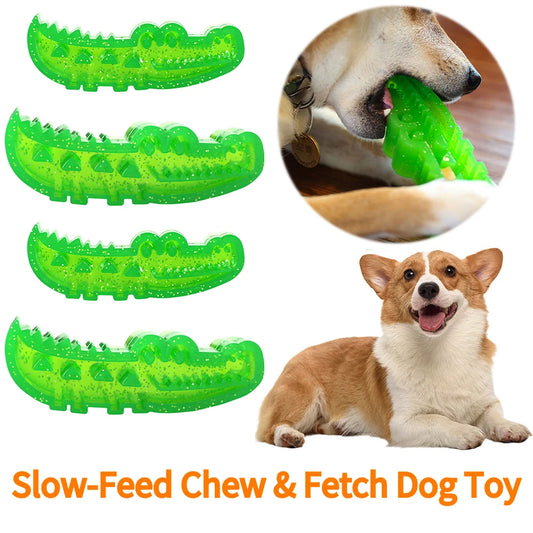 Slow-Feed Chew & Fetch Crocodile Dog Toy Alligator Treat Interactive Dispenser Interactive Dog Puzzle Toy for Dogs