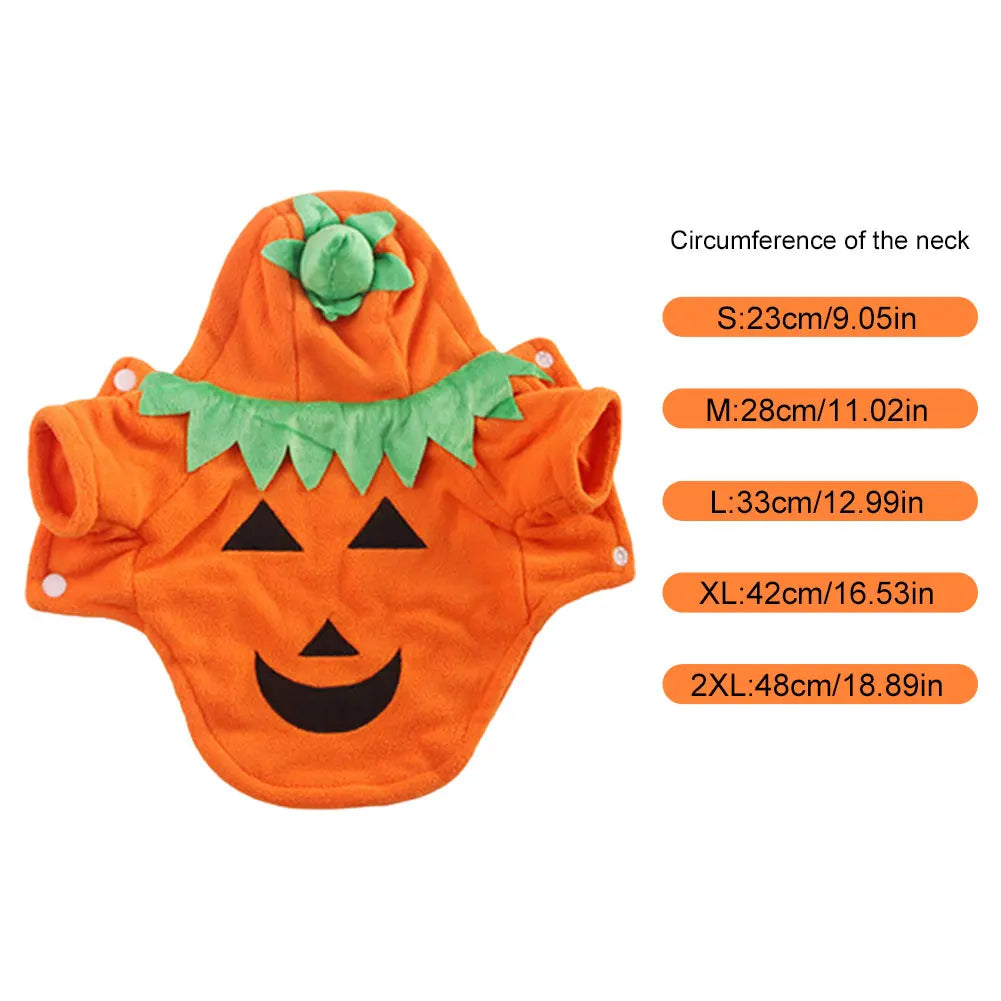 Halloween Cute Warm Pumpkin Dog Costume Pumpkin Costume Pet Cosplay Costume for Pet Dog Cat