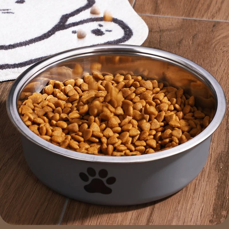 Pet Bowl Stainless Steel Dog Water Bowl with Non-Slip Rubber Base And Small Cats And Dogs Drinking Water Feeding Pet Food Bowl