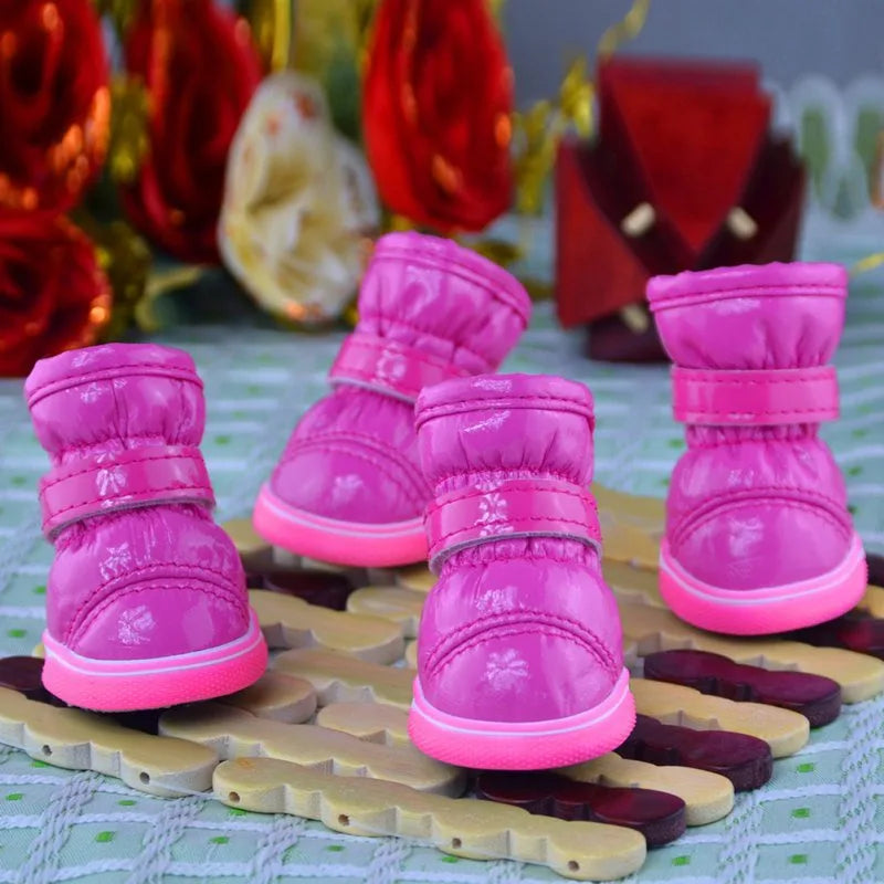 Warm Pet Dog Shoes For Small Dogs Autumn Winter Fleece Puppy Pet Shoes Waterproof Dog Snow Boots Chihuahua Yorkie Boot