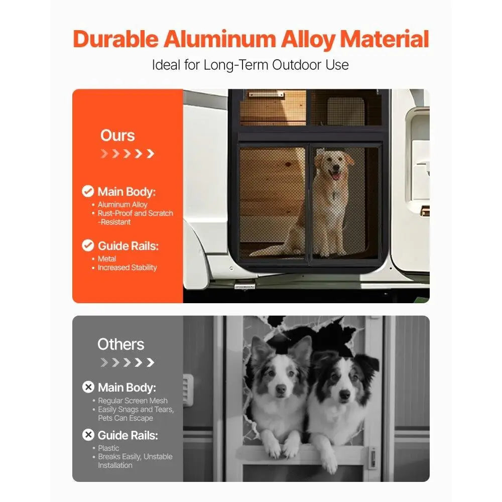 RV Screen Door Protector 22.5 x 20 Inch Easy Install Door Grille for RV Durable Mesh Barrier