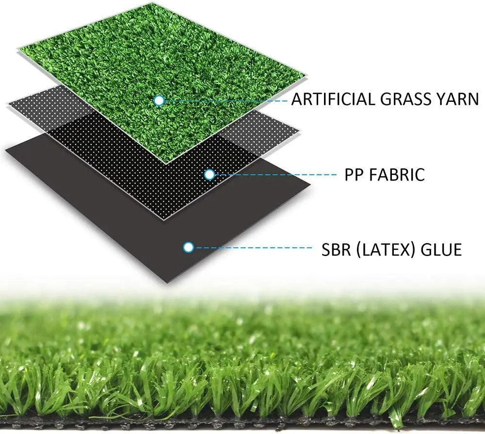 Artificial Grass Turf Lawn-4 Feet x 11 Feet, 0.4" Indoor Outdoor Rug Synthetic Grass Mat Fake Grass