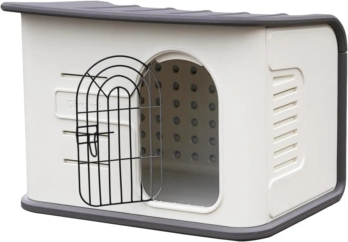 ‌Double-Wall Insulated Dog House Outdoor Indoor 2X Thicker Panels Pet House Waterproof Cats Small Medium Dog Reinforced Elevated