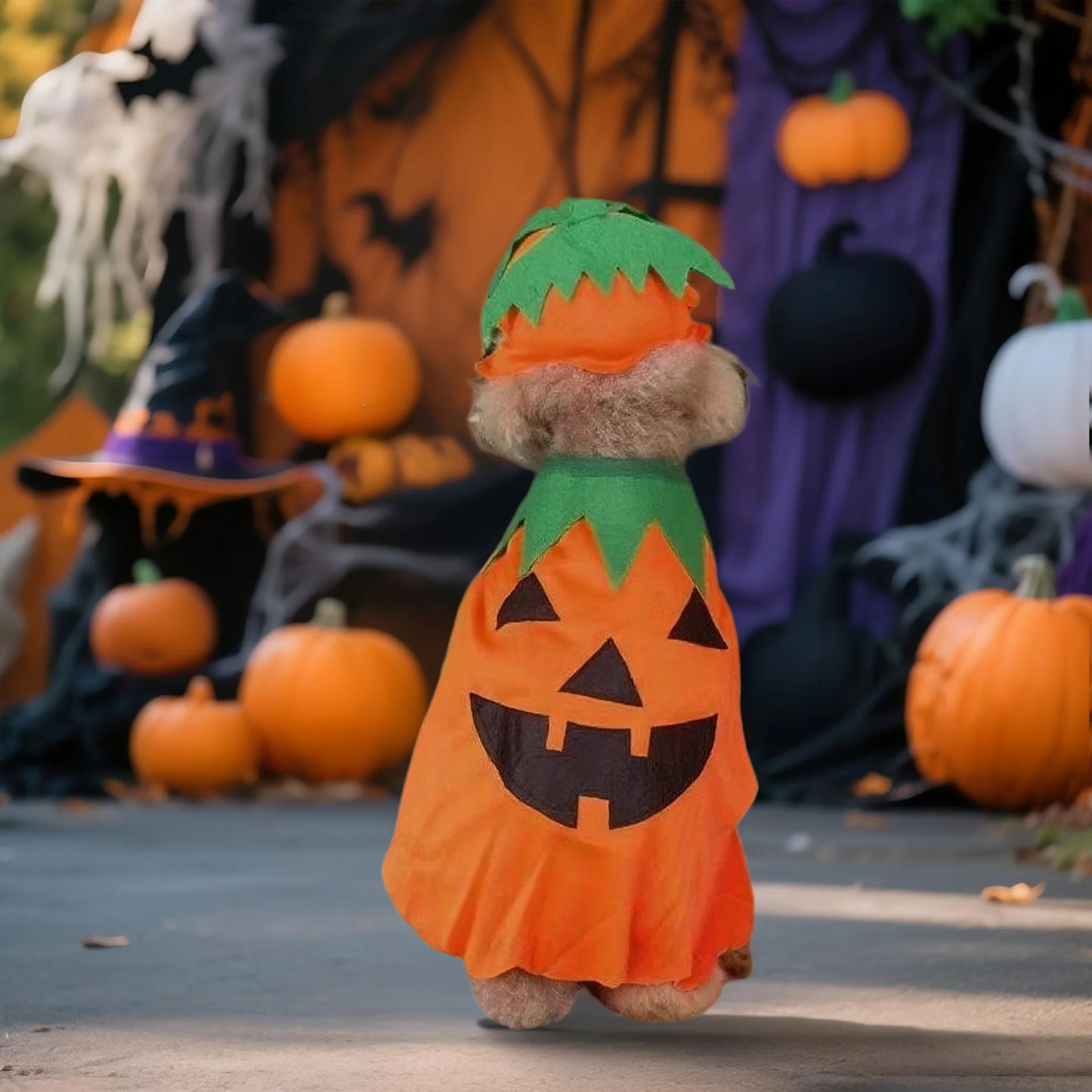 2Pcs Halloween Cat Costumes Kitten Witch Cloak and Hat Set for Small Medium Pets Dress Up Accessories for Holiday Party