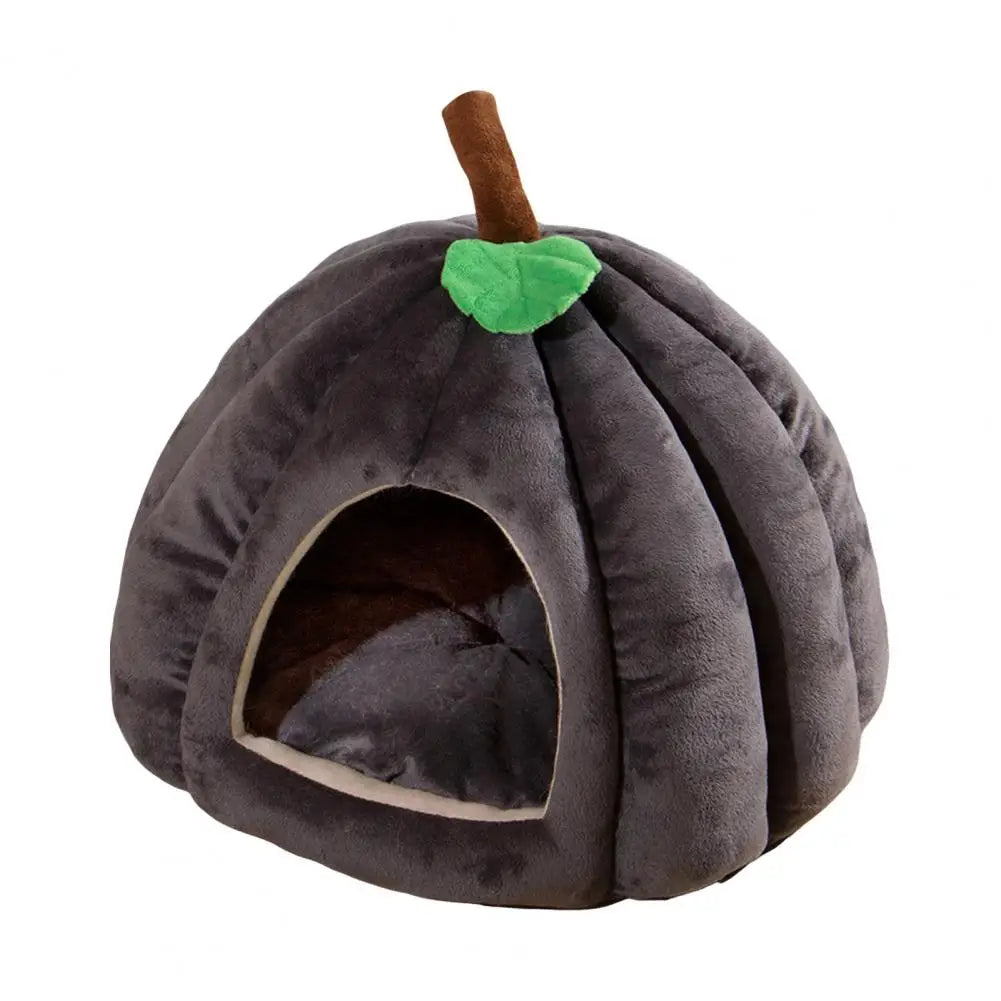 Semi-Enclosed Pet Bed Comfort Stable Anti-Slip Pumpkin Pet Tent Cat House Soft And Cozy Pet Bed For Small Medium Dogs Cats