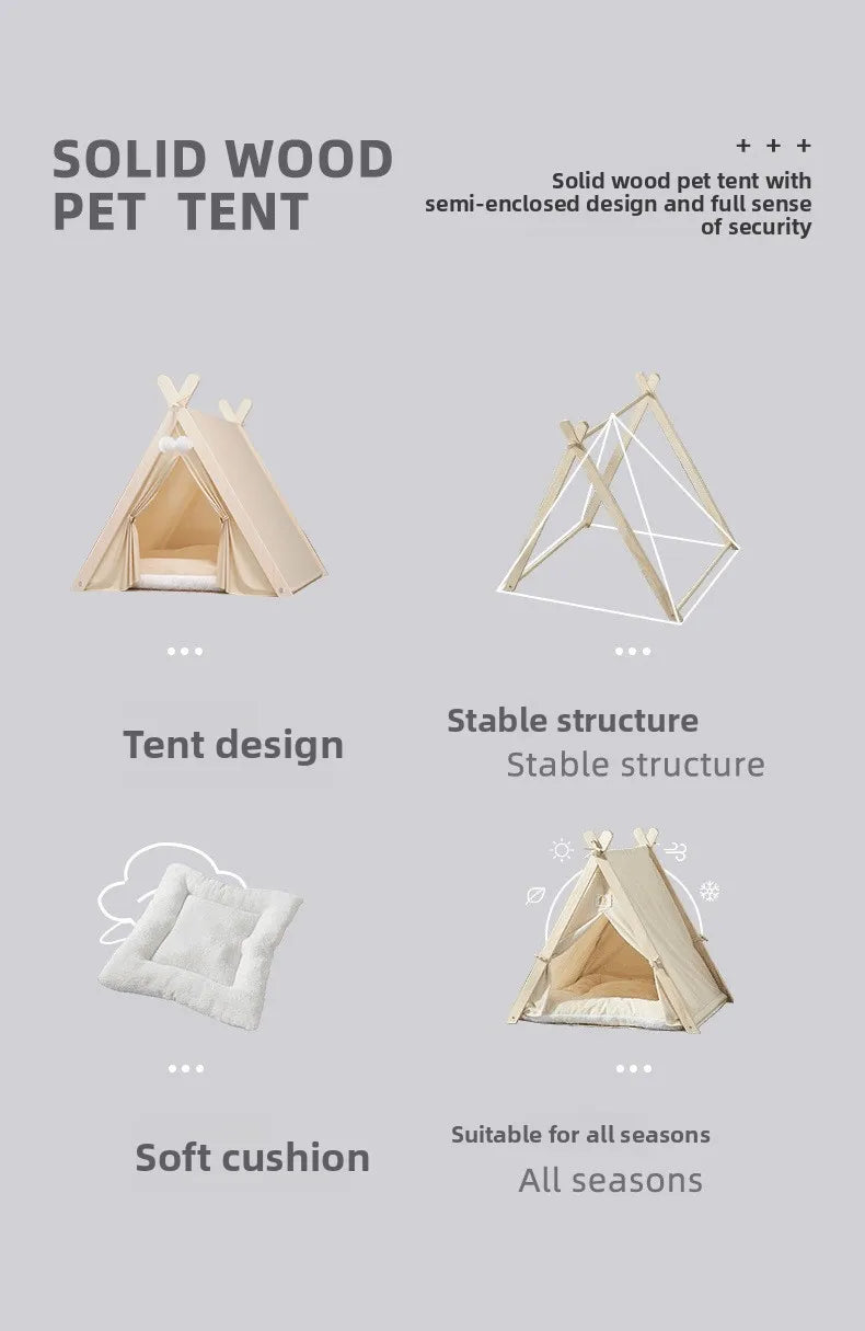 Pet tent, Christmas dog house, cat house, all year round, cat delivery room, pine wood for winter warmth, cat tent